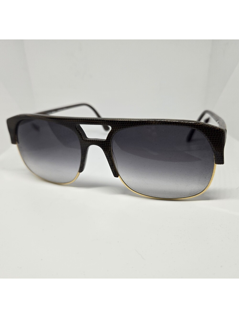 Lozza USA Mod. 3016 Col.018 Vintage Shield Sunglasses 59-19 Italy Gold Gray